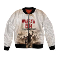Polish Kotwica Warsaw Uprising 1944 Bomber Jacket 63 Days of Resistance WWII