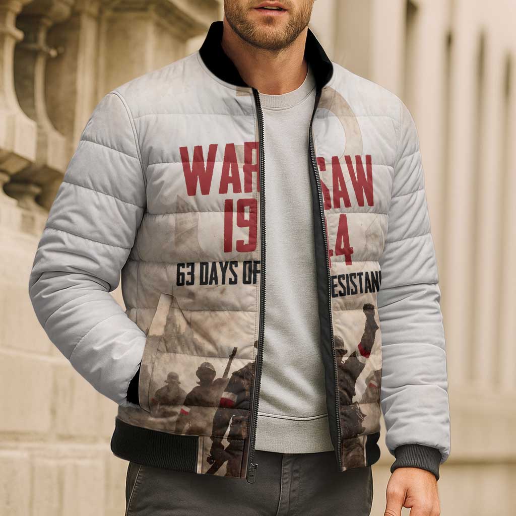 Polish Kotwica Warsaw Uprising 1944 Bomber Puffer Jacket 63 Days of Resistance WWII