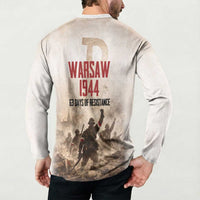 Polish Kotwica Warsaw Uprising 1944 Button Sweatshirt 63 Days of Resistance WWII