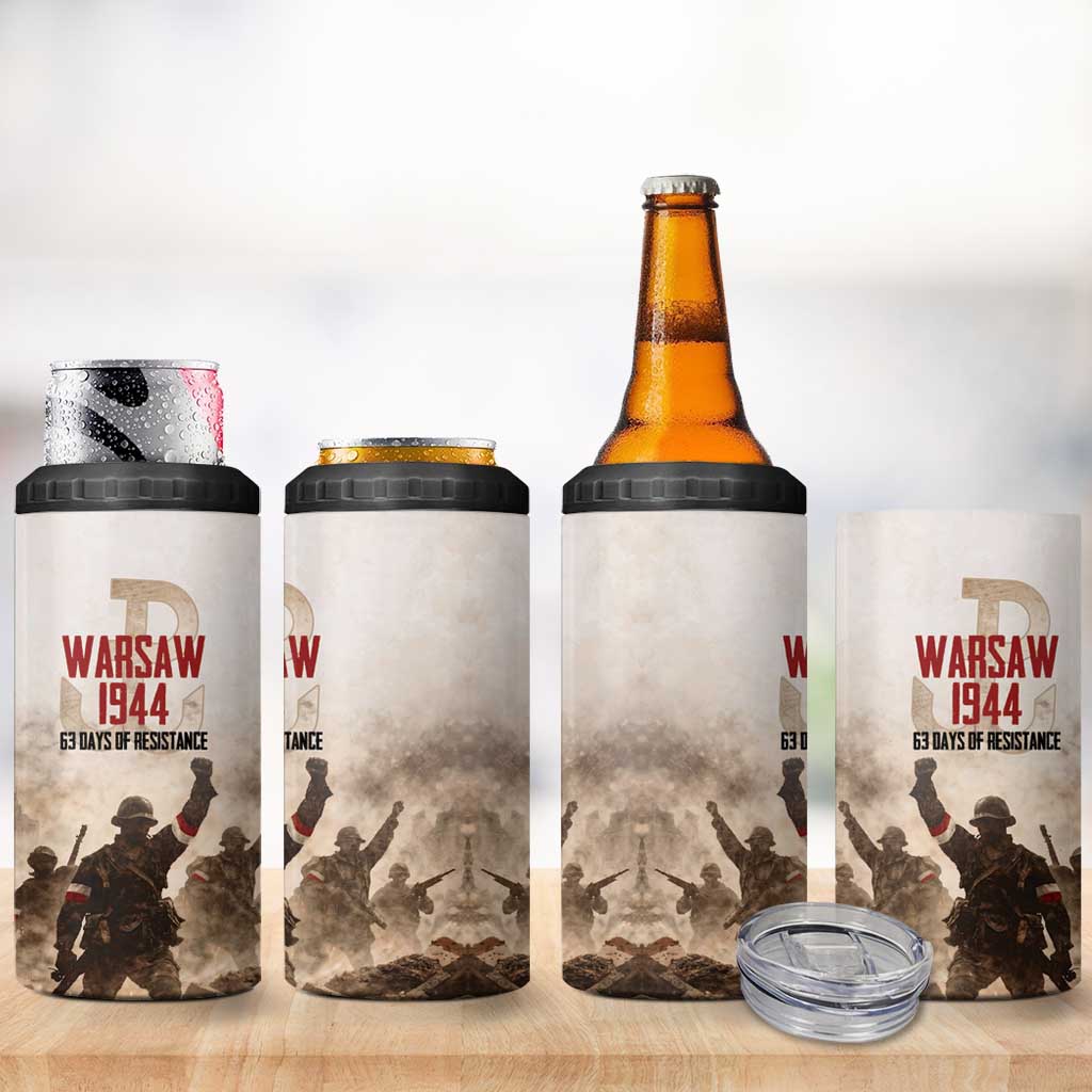 Polish Kotwica Warsaw Uprising 1944 4 in 1 Can Cooler Tumbler 63 Days of Resistance WWII