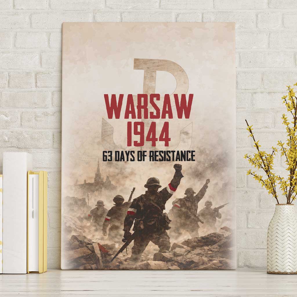 Polish Kotwica Warsaw Uprising 1944 Canvas Wall Art 63 Days of Resistance WWII