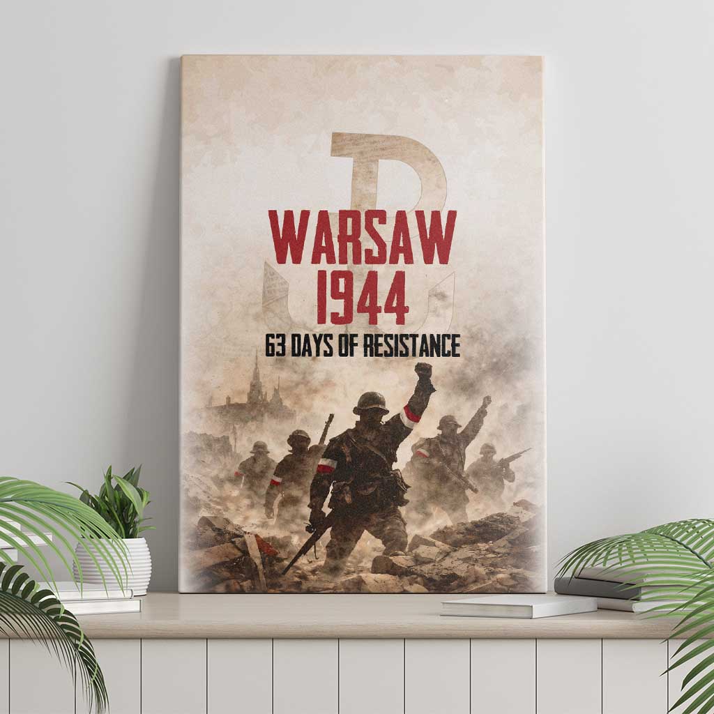 Polish Kotwica Warsaw Uprising 1944 Canvas Wall Art 63 Days of Resistance WWII