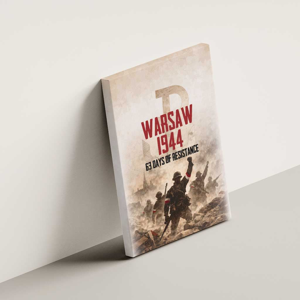 Polish Kotwica Warsaw Uprising 1944 Canvas Wall Art 63 Days of Resistance WWII