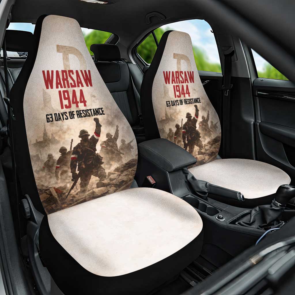Polish Kotwica Warsaw Uprising 1944 Car Seat Cover 63 Days of Resistance WWII