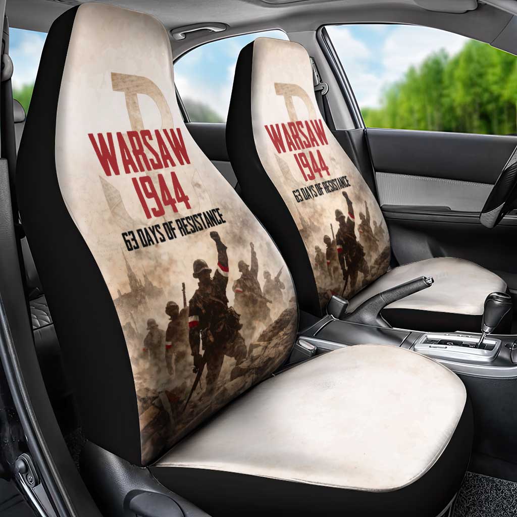 Polish Kotwica Warsaw Uprising 1944 Car Seat Cover 63 Days of Resistance WWII