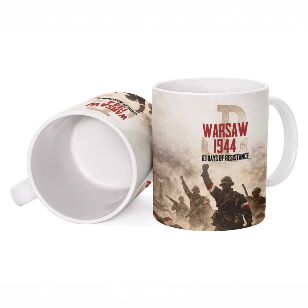 Polish Kotwica Warsaw Uprising 1944 Ceramic Mug 63 Days of Resistance WWII