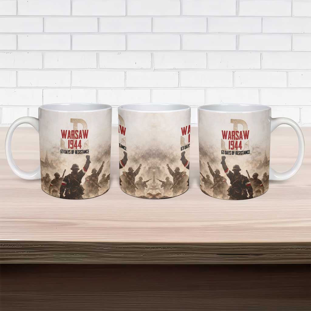 Polish Kotwica Warsaw Uprising 1944 Ceramic Mug 63 Days of Resistance WWII