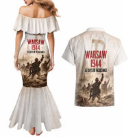 Polish Kotwica Warsaw Uprising 1944 Couples Matching Mermaid Dress and Hawaiian Shirt 63 Days of Resistance WWII