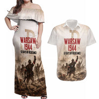 Polish Kotwica Warsaw Uprising 1944 Couples Matching Off Shoulder Maxi Dress and Hawaiian Shirt 63 Days of Resistance WWII
