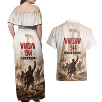 Polish Kotwica Warsaw Uprising 1944 Couples Matching Off Shoulder Maxi Dress and Hawaiian Shirt 63 Days of Resistance WWII