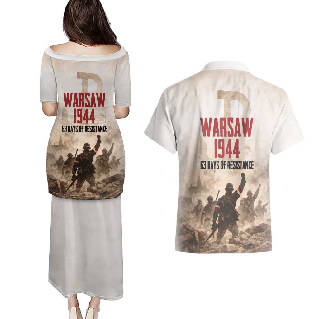 Polish Kotwica Warsaw Uprising 1944 Couples Matching Puletasi and Hawaiian Shirt 63 Days of Resistance WWII