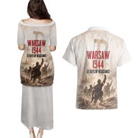 Polish Kotwica Warsaw Uprising 1944 Couples Matching Puletasi and Hawaiian Shirt 63 Days of Resistance WWII