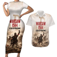 Polish Kotwica Warsaw Uprising 1944 Couples Matching Short Sleeve Bodycon Dress and Hawaiian Shirt 63 Days of Resistance WWII