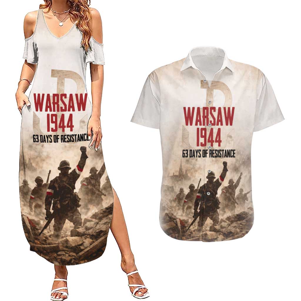 Polish Kotwica Warsaw Uprising 1944 Couples Matching Summer Maxi Dress and Hawaiian Shirt 63 Days of Resistance WWII