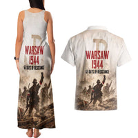 Polish Kotwica Warsaw Uprising 1944 Couples Matching Tank Maxi Dress and Hawaiian Shirt 63 Days of Resistance WWII