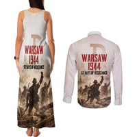 Polish Kotwica Warsaw Uprising 1944 Couples Matching Tank Maxi Dress and Long Sleeve Button Shirt 63 Days of Resistance WWII