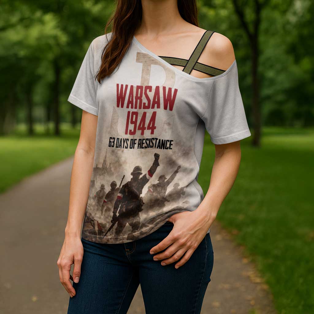 Polish Kotwica Warsaw Uprising 1944 Cross Shoulder Shirt 63 Days of Resistance WWII