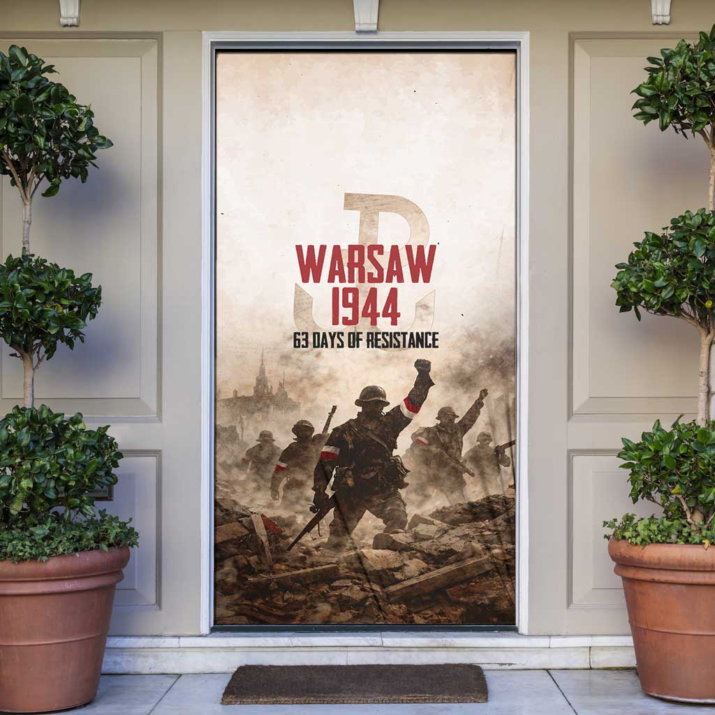 Polish Kotwica Warsaw Uprising 1944 Door Cover 63 Days of Resistance WWII