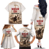 Polish Kotwica Warsaw Uprising 1944 Family Matching Off The Shoulder Long Sleeve Dress and Hawaiian Shirt 63 Days of Resistance WWII