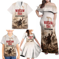 Polish Kotwica Warsaw Uprising 1944 Family Matching Off Shoulder Maxi Dress and Hawaiian Shirt 63 Days of Resistance WWII