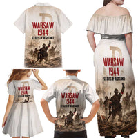 Polish Kotwica Warsaw Uprising 1944 Family Matching Off Shoulder Maxi Dress and Hawaiian Shirt 63 Days of Resistance WWII