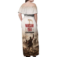 Polish Kotwica Warsaw Uprising 1944 Family Matching Off Shoulder Maxi Dress and Hawaiian Shirt 63 Days of Resistance WWII