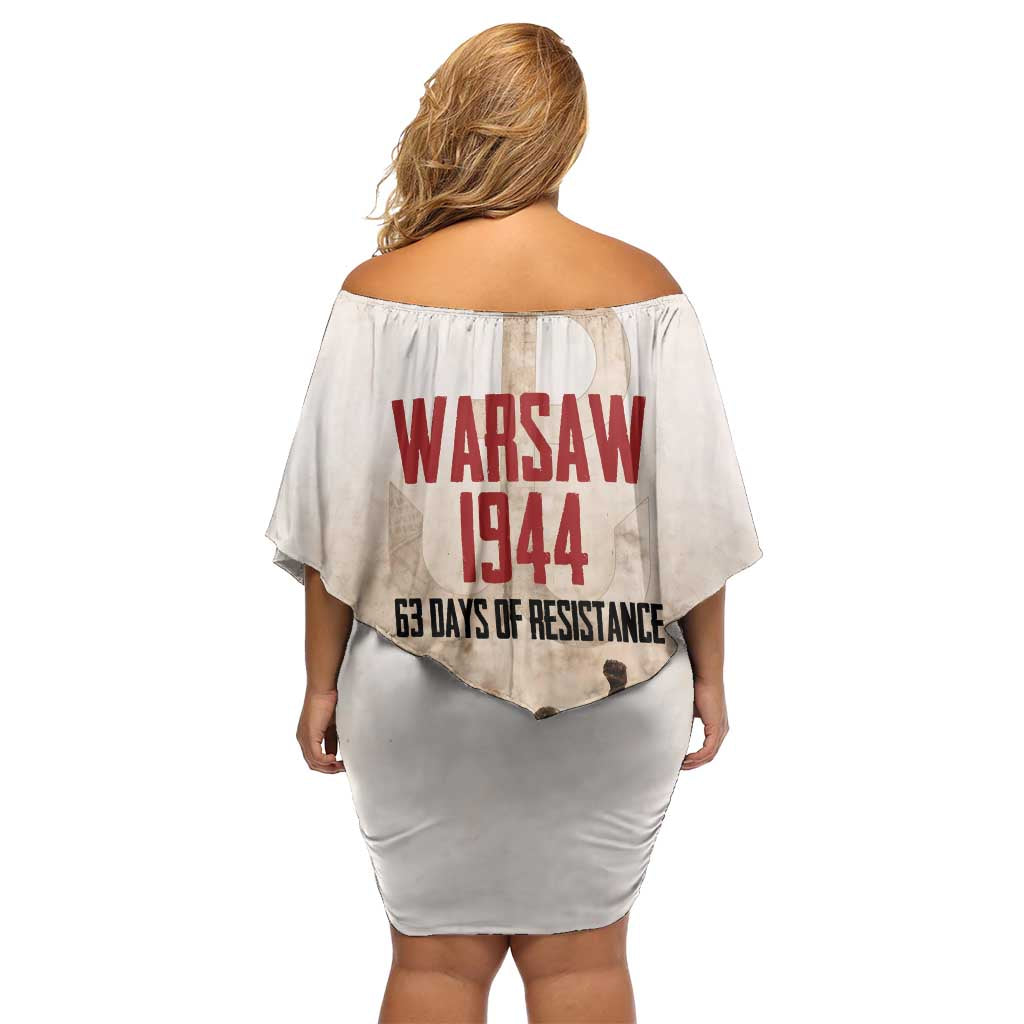 Polish Kotwica Warsaw Uprising 1944 Family Matching Off Shoulder Short Dress and Hawaiian Shirt 63 Days of Resistance WWII