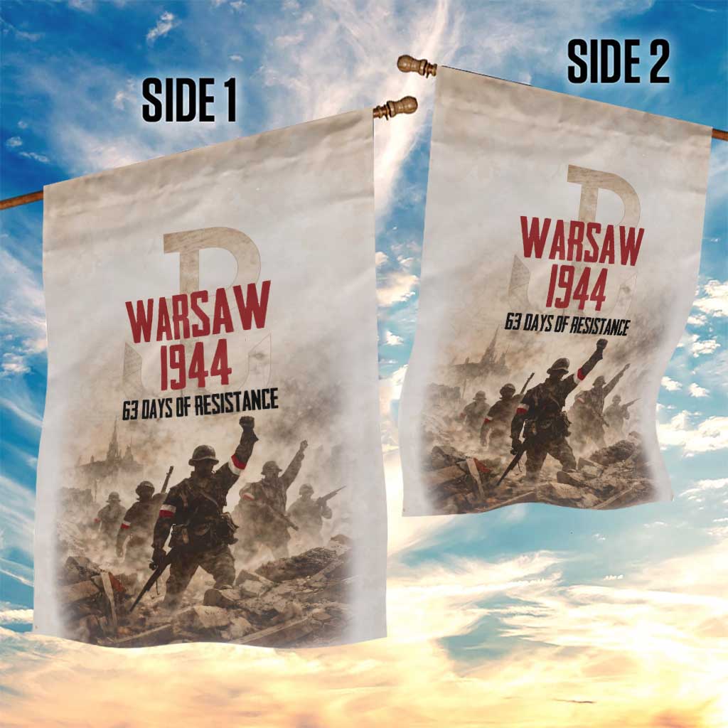 Polish Kotwica Warsaw Uprising 1944 Garden Flag 63 Days of Resistance WWII