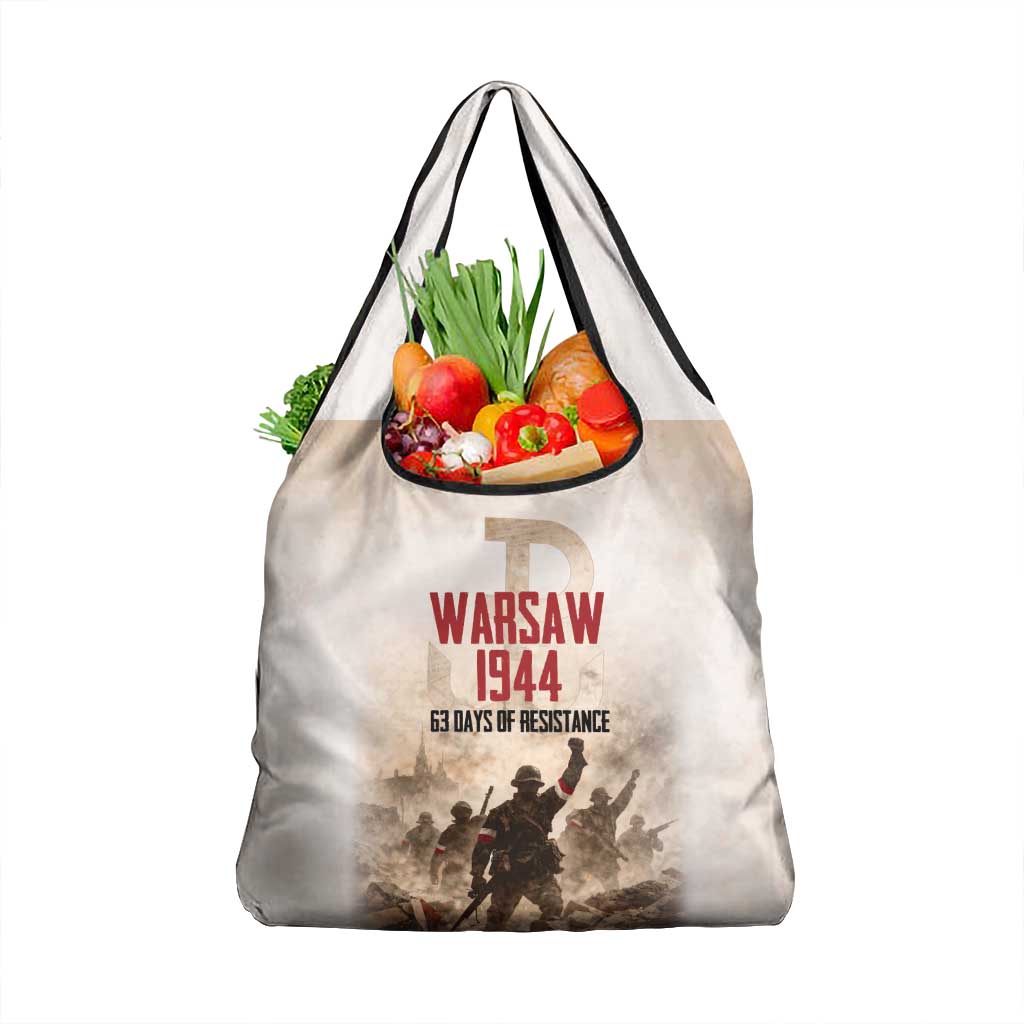 Polish Kotwica Warsaw Uprising 1944 Grocery Bag 63 Days of Resistance WWII
