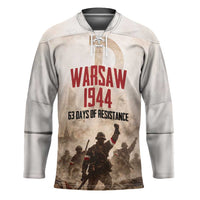 Polish Kotwica Warsaw Uprising 1944 Hockey Jersey 63 Days of Resistance WWII