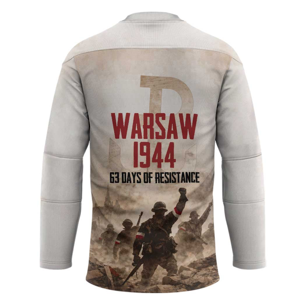 Polish Kotwica Warsaw Uprising 1944 Hockey Jersey 63 Days of Resistance WWII