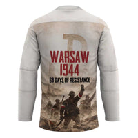 Polish Kotwica Warsaw Uprising 1944 Hockey Jersey 63 Days of Resistance WWII