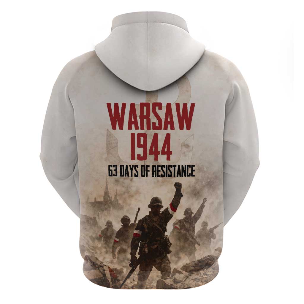 Polish Kotwica Warsaw Uprising 1944 Hoodie 63 Days of Resistance WWII
