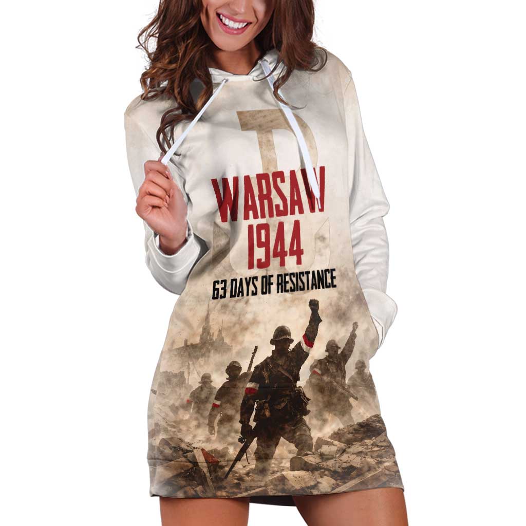 Polish Kotwica Warsaw Uprising 1944 Hoodie Dress 63 Days of Resistance WWII