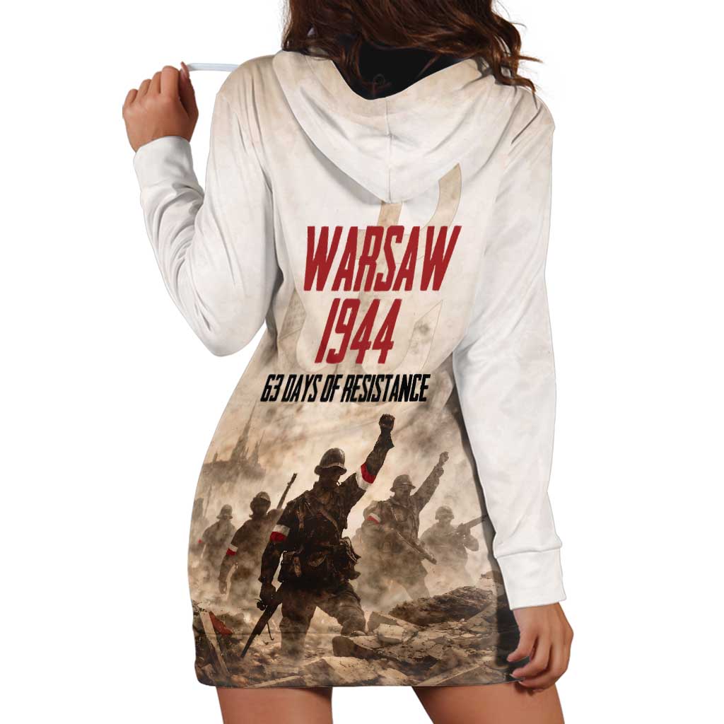 Polish Kotwica Warsaw Uprising 1944 Hoodie Dress 63 Days of Resistance WWII