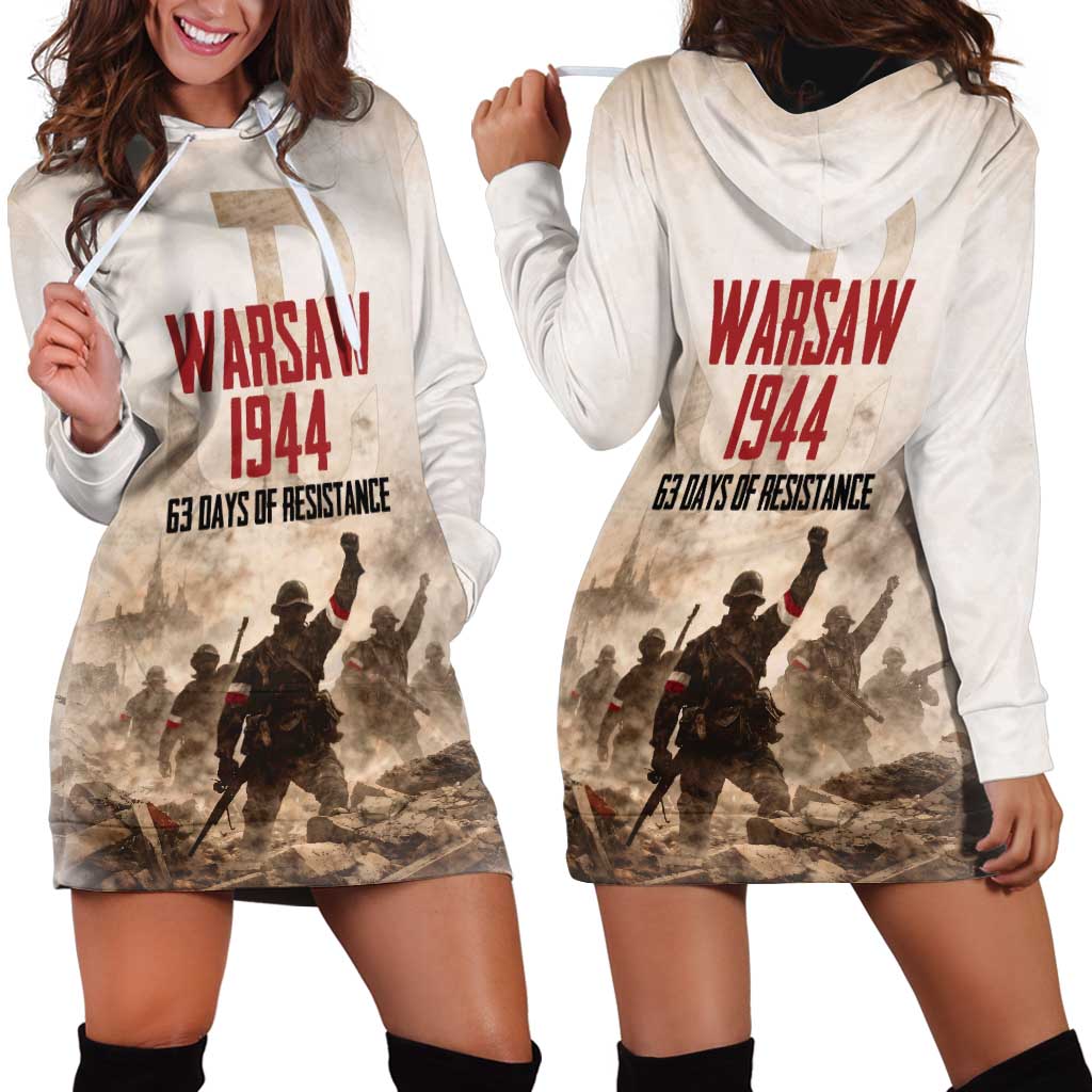 Polish Kotwica Warsaw Uprising 1944 Hoodie Dress 63 Days of Resistance WWII