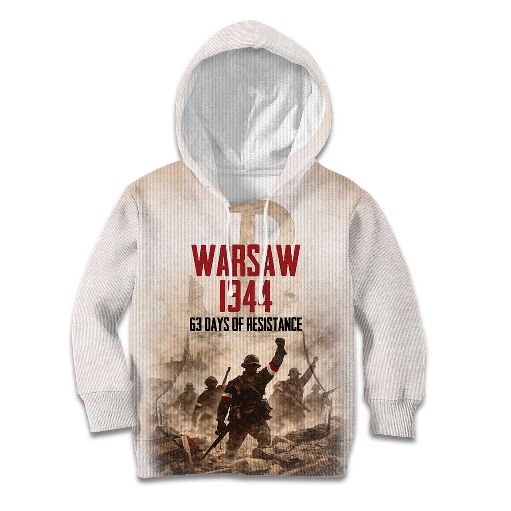 Polish Kotwica Warsaw Uprising 1944 Kid Hoodie 63 Days of Resistance WWII
