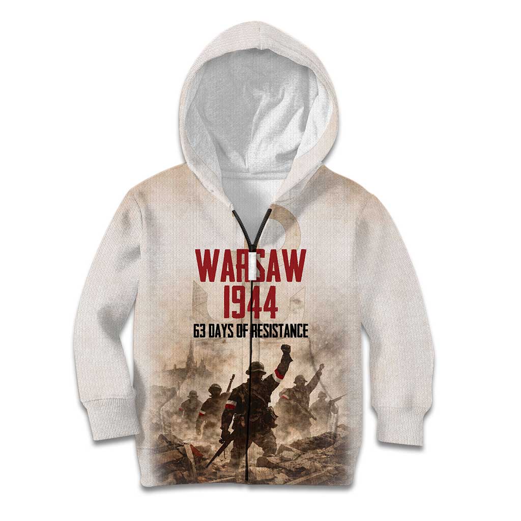 Polish Kotwica Warsaw Uprising 1944 Kid Hoodie 63 Days of Resistance WWII