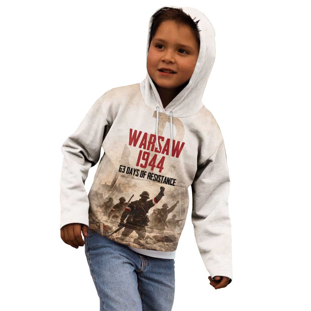 Polish Kotwica Warsaw Uprising 1944 Kid Hoodie 63 Days of Resistance WWII