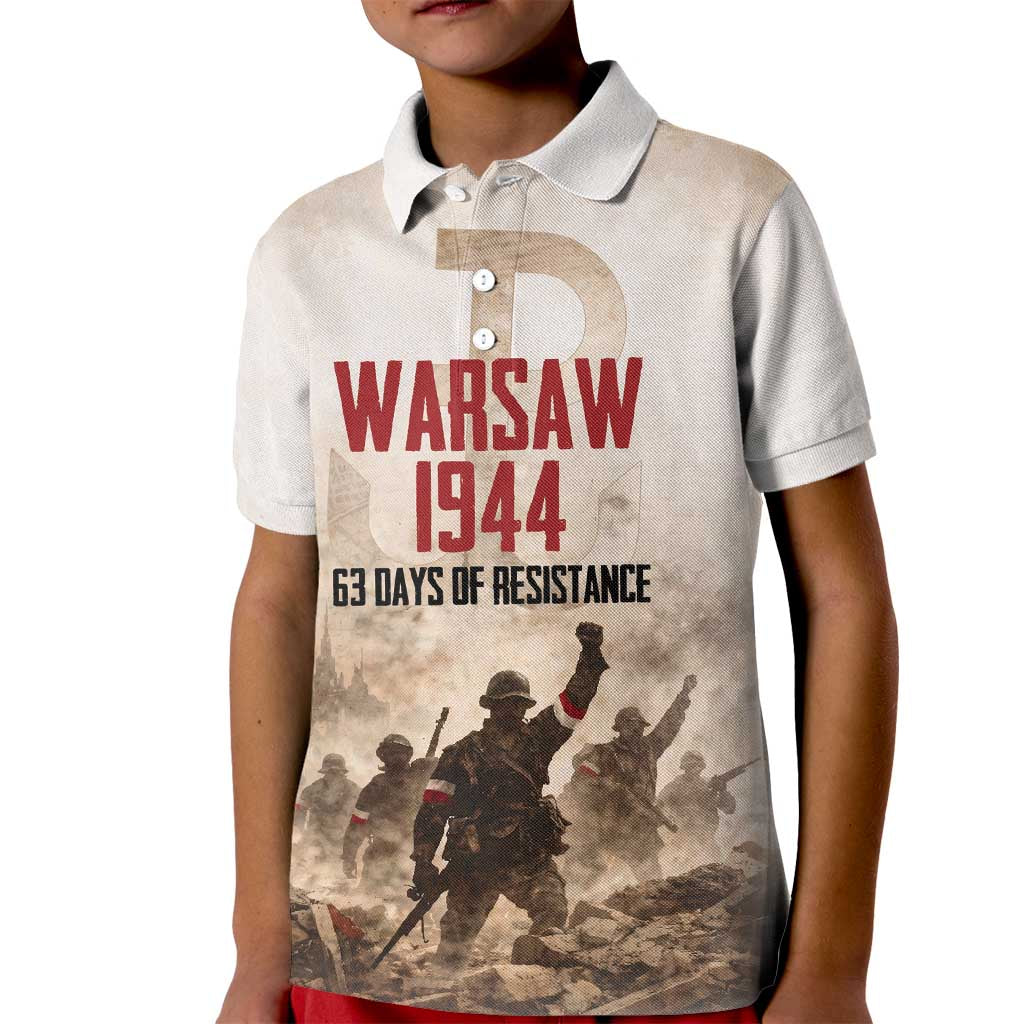 Polish Kotwica Warsaw Uprising 1944 Kid Polo Shirt 63 Days of Resistance WWII