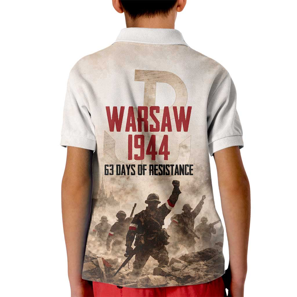 Polish Kotwica Warsaw Uprising 1944 Kid Polo Shirt 63 Days of Resistance WWII