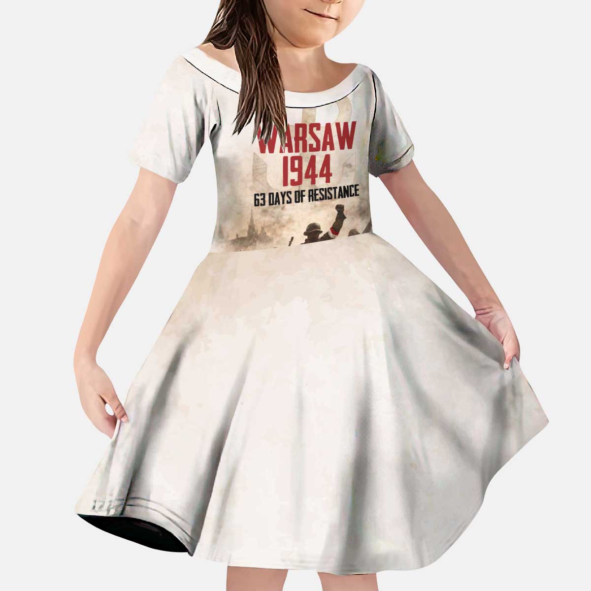 Polish Kotwica Warsaw Uprising 1944 Kid Short Sleeve Dress 63 Days of Resistance WWII