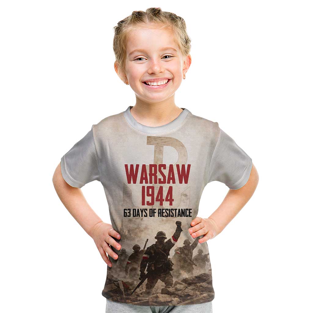 Polish Kotwica Warsaw Uprising 1944 Kid T Shirt 63 Days of Resistance WWII