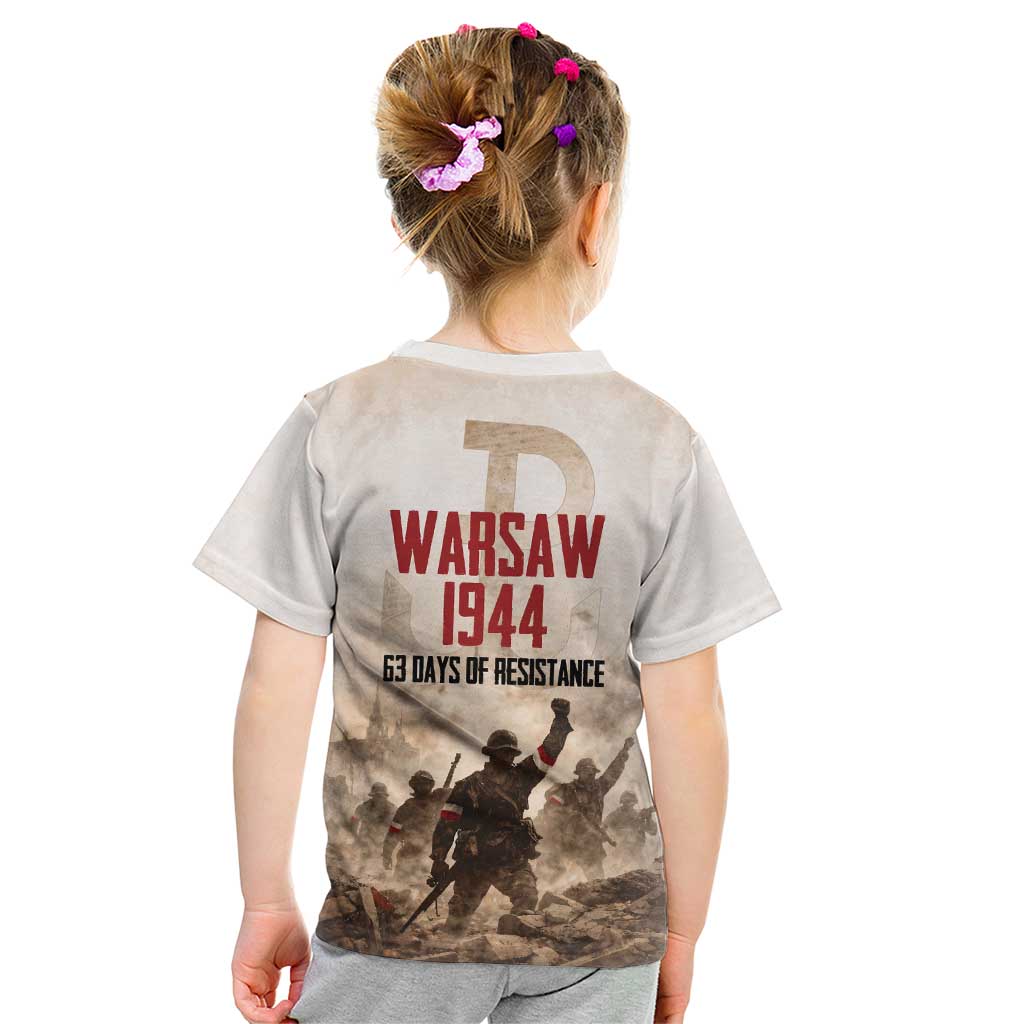 Polish Kotwica Warsaw Uprising 1944 Kid T Shirt 63 Days of Resistance WWII