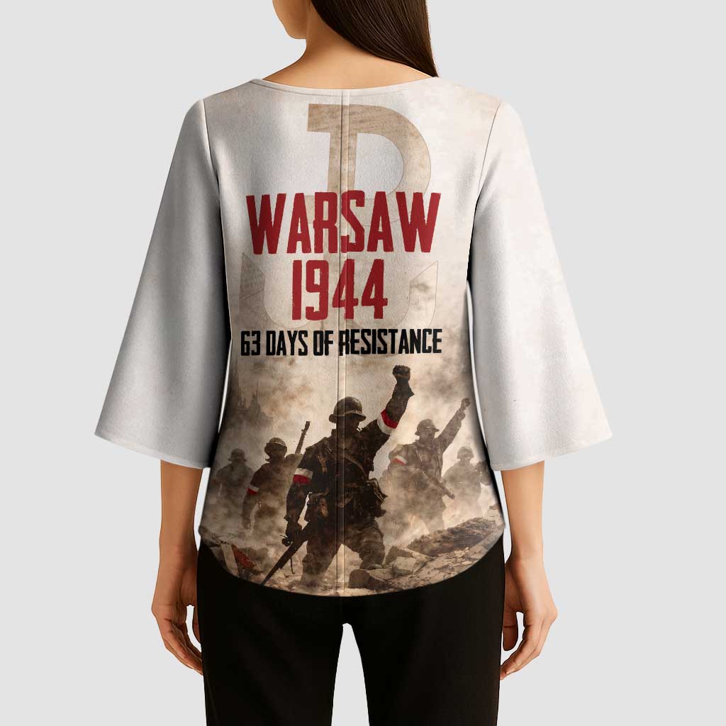 Polish Kotwica Warsaw Uprising 1944 Kimono Sleeve Blouse 63 Days of Resistance WWII