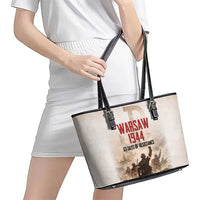 Polish Kotwica Warsaw Uprising 1944 Leather Tote Bag 63 Days of Resistance WWII