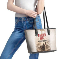 Polish Kotwica Warsaw Uprising 1944 Leather Tote Bag 63 Days of Resistance WWII