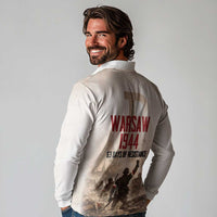Polish Kotwica Warsaw Uprising 1944 Long Sleeve Polo Shirt 63 Days of Resistance WWII