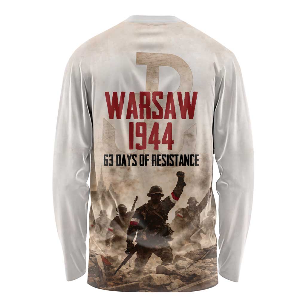 Polish Kotwica Warsaw Uprising 1944 Long Sleeve Shirt 63 Days of Resistance WWII