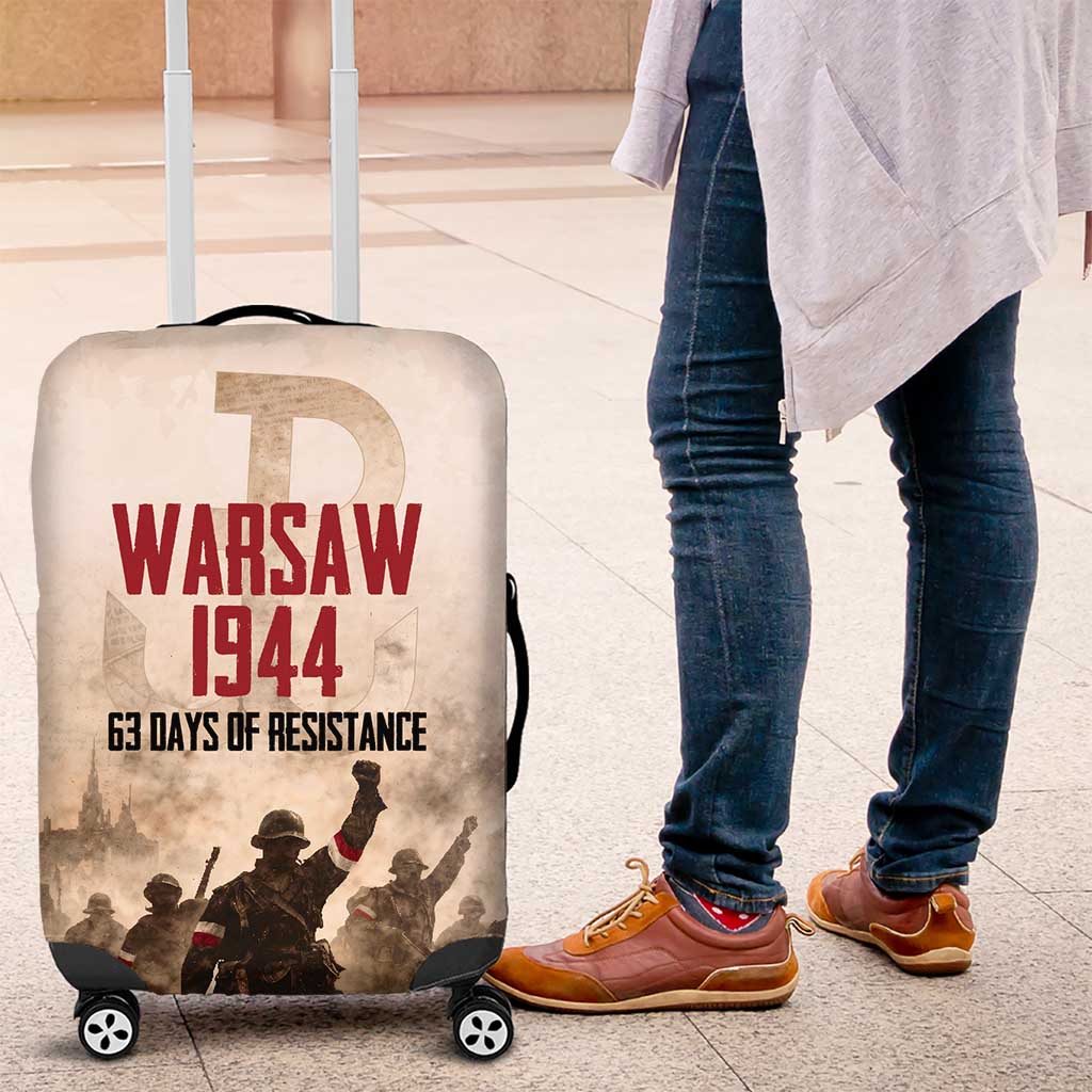 Polish Kotwica Warsaw Uprising 1944 Luggage Cover 63 Days of Resistance WWII